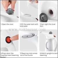 Portable Steam Thermal Spa Steamer for Beauty Salon Family Fabric Steam Brush, Facial Steamer for Cold and Cough (Facial Handheld Garment Steamer, Multicolor) 
